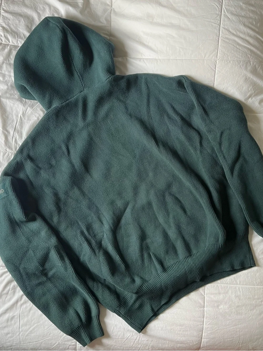 ALO Yoga Scholar Hooded Sweater- Dark Green